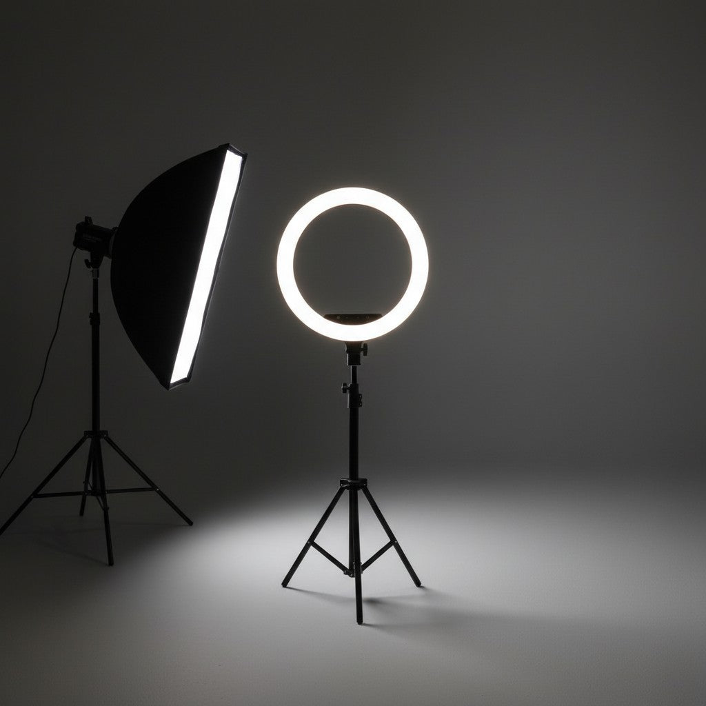 Nexvorn 45cm LED ring light with adjustable tripod and phone mount, ideal for streaming and content creation.