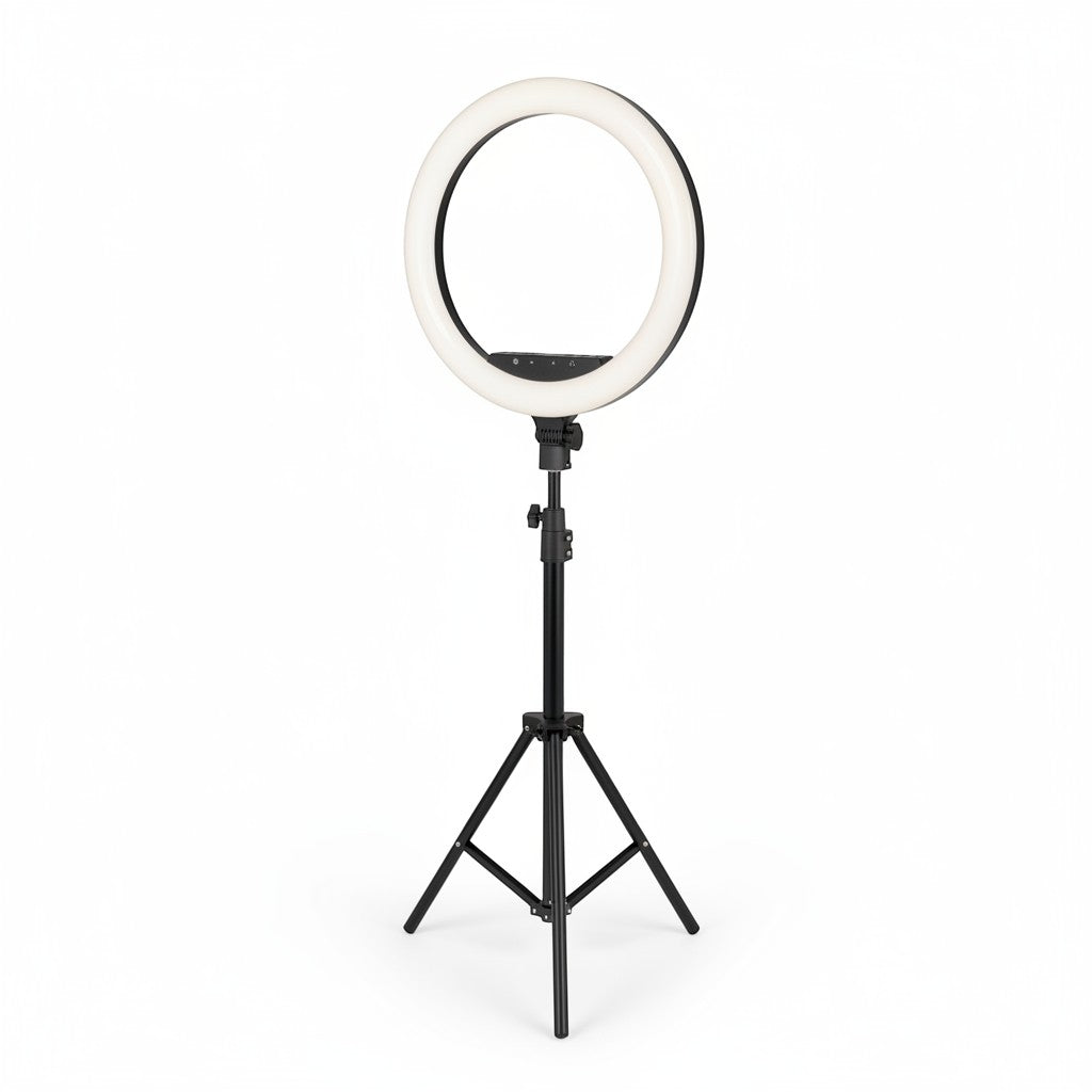 Nexvorn 45cm LED ring light with adjustable tripod and phone mount, ideal for streaming and content creation.