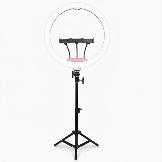 Nexvorn 45cm LED ring light with adjustable tripod and phone mount, ideal for streaming and content creation.